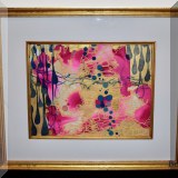 A06. Framed abstract watercolor. 11.5&rdquo;h x 13.5&rdquo;w 